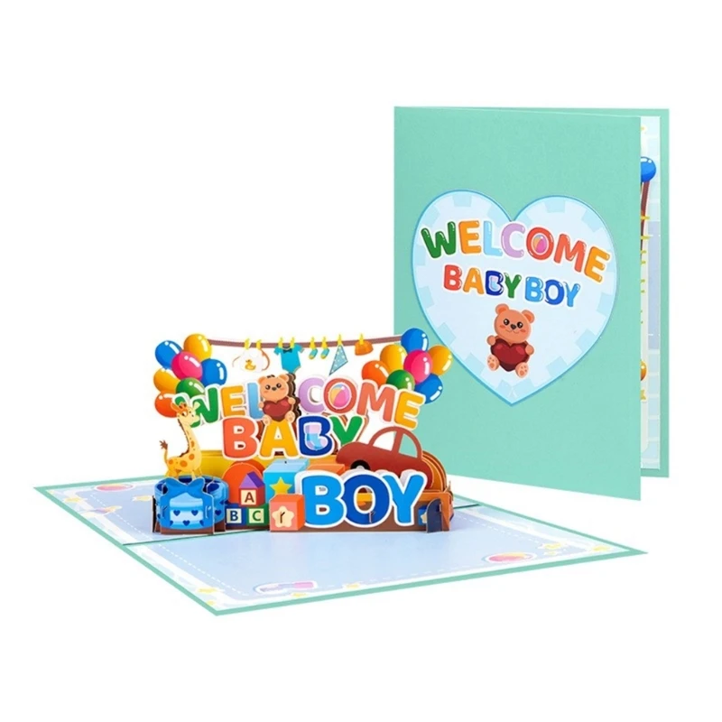 3D Popup Newborns Baby Greeting Card Unique 3D Popup Greeting Card For Welcoming New Baby Boy and Girls With Warmth