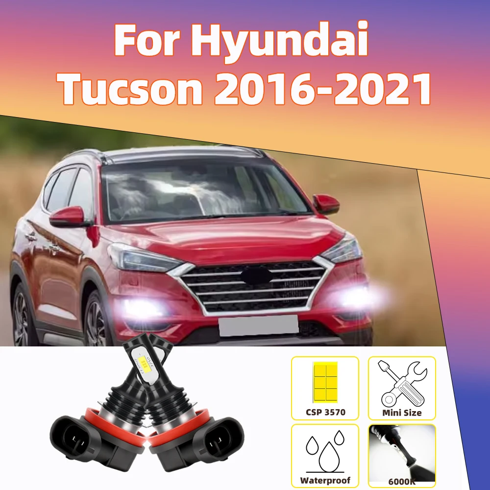 

2 шт. светодиодные автомобильные противотуманные фары для Hyundai Tucson 2016 2017 2018 2019 2020 2021 авто светодиодные передние противотуманные фары Canbus