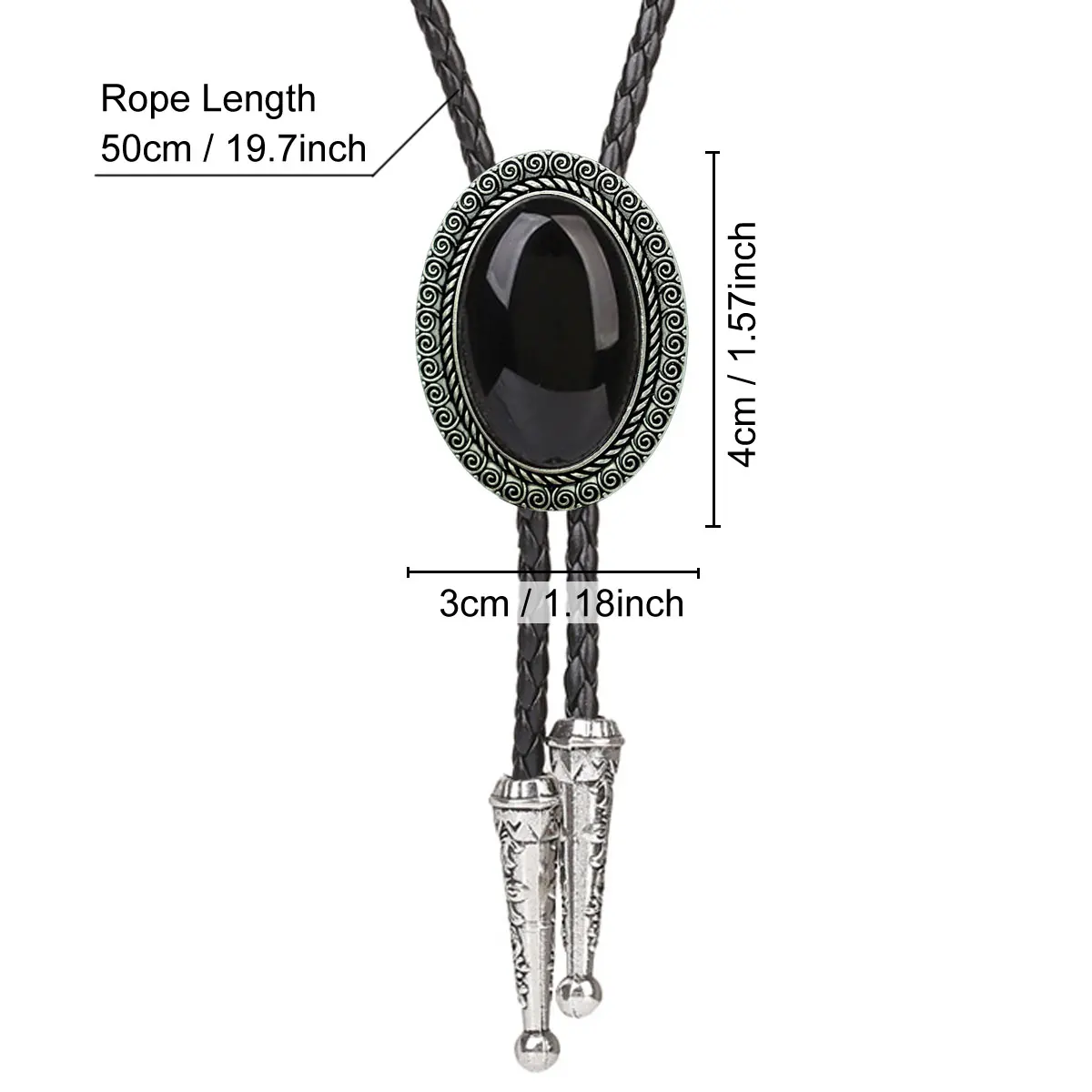 Accessorio per cravatta alla moda con cravatta Bolo in pietra malang retrò Sue Che per uomini alla moda