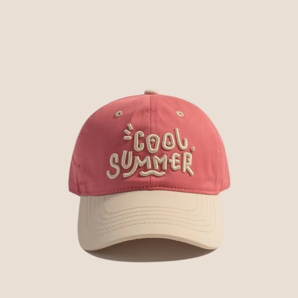 

New Contrasting Color Children Baseball Hat Embroidery Sun Shading Hat Duck Tongue Cap For 2-7Year Boys Girl