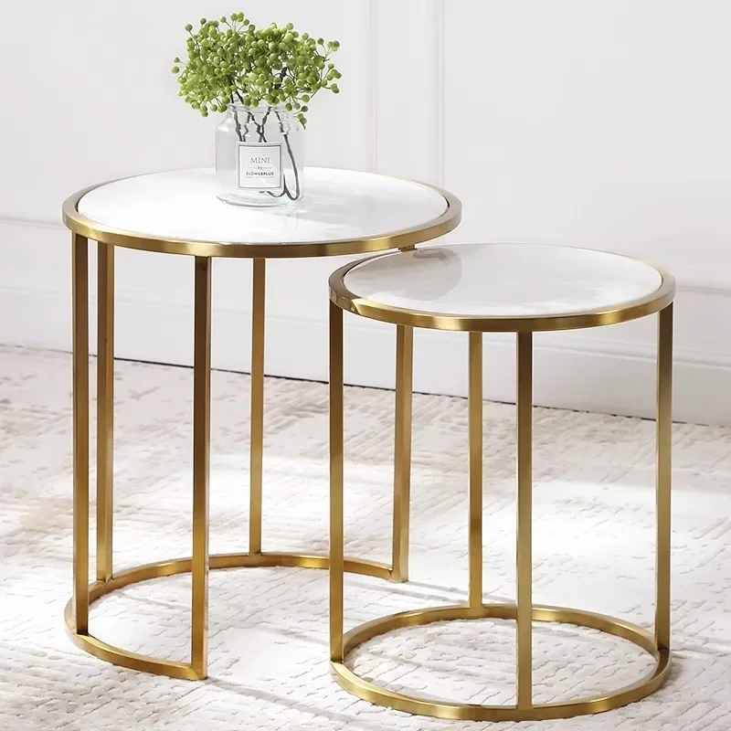 Luz moderna de luxo canto aço inoxidável alguns minimalista sala estar sofá lado alguns cantos borda mármore alguns combinações pequenas