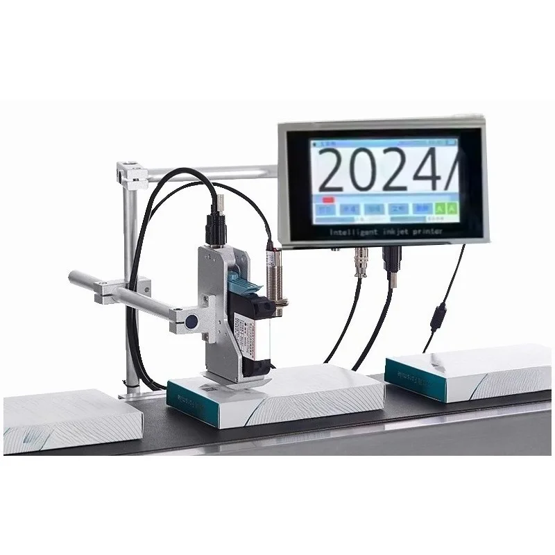 طابعة نافثة للحبر بخط التجميع الأوتوماتيكي بشاشة 4.3 بوصة، طابعة رمز الاستجابة السريعة عبر الإنترنت مع تاريخ الإنتاج
