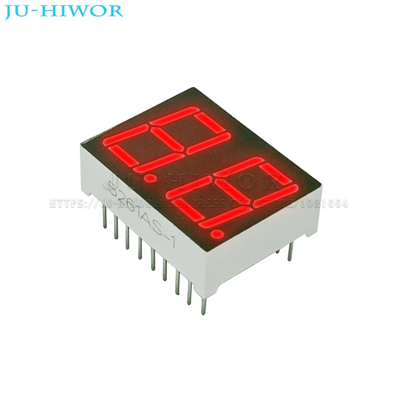 10szt 18Pins 5261AS 5261BS 0.56 Inch 2 Digit Bits 7 Segment Red LED Digital Display Digitron Common Anode Cathode C-A C-C