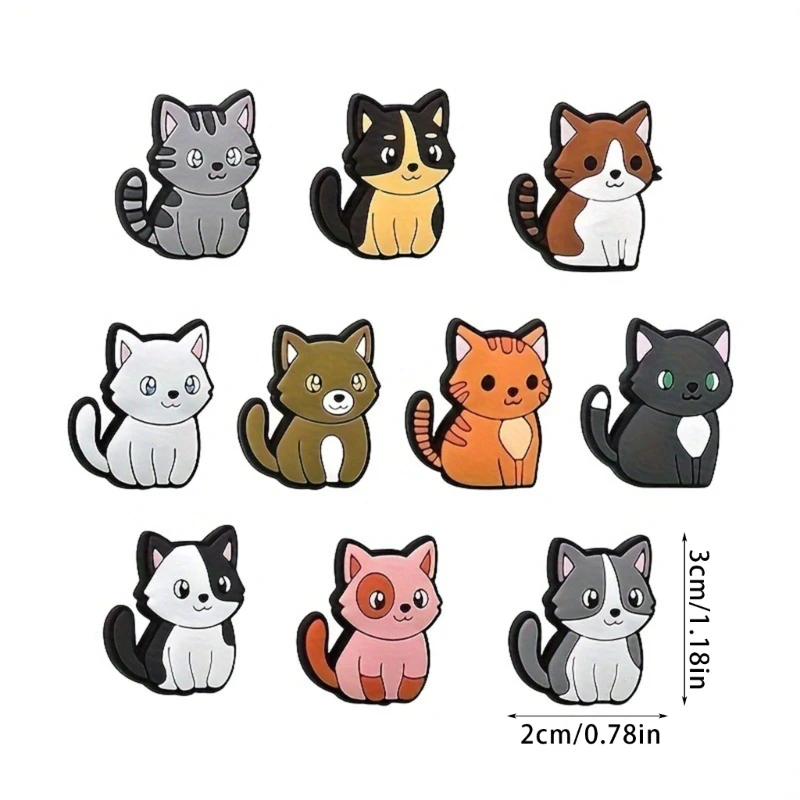 10 pçs silicone gatos grânulo para artesanato chaveiro artesanal pingente solto grânulo kits criativo chaveiro fazendo