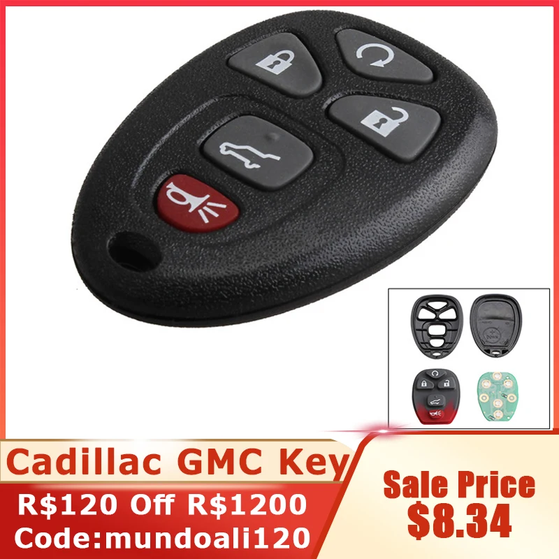 315Mhz 5 Buttons Remote Start Keyless Entry Key Fob OUC60270 15913415 Fit for Buick Cadillac Chevrolet GMC Acadia Sierra Yukon