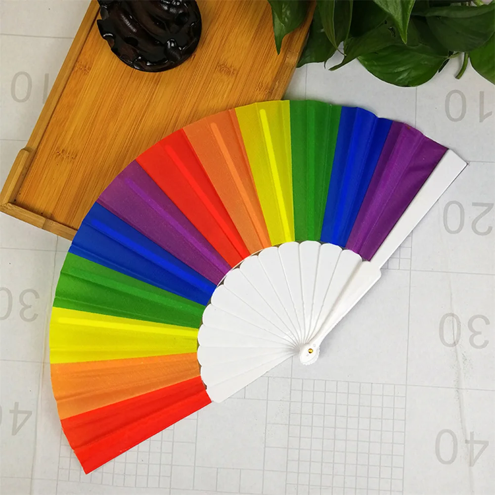 Rainbow Folding Fan Pride Fan 1PC 23cm 42CM Gay Folding Fan High Quality Light Weight New Arrival 100% Brand New