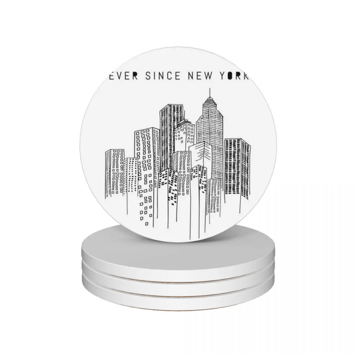 

Ever Since New York Ceramic Coasters (Set of 4) cute cup cup pads teapot mat cute kitchen supplies Coasters