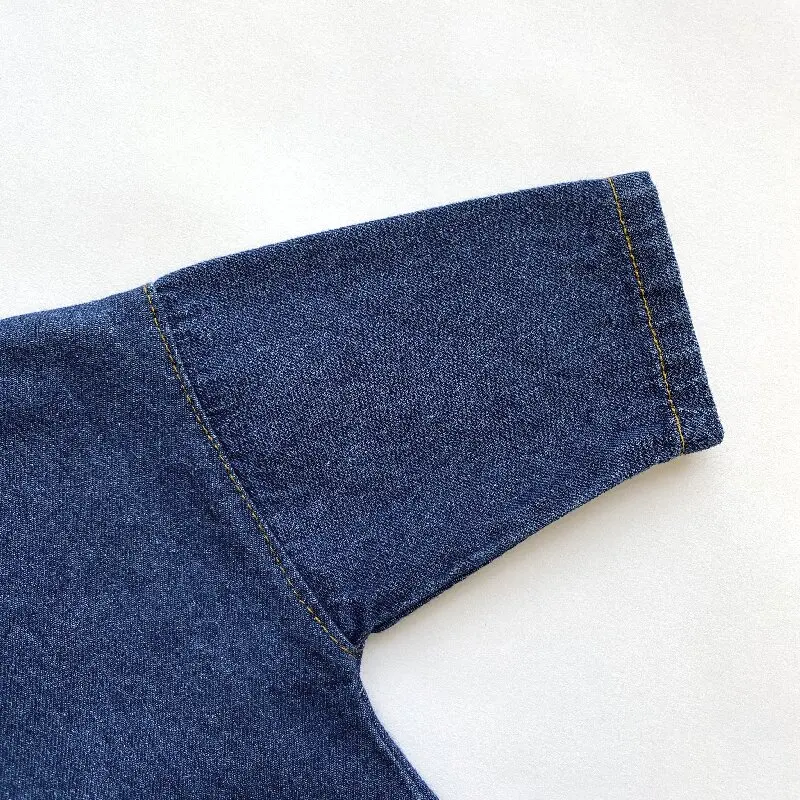 Spring And Autumn Infant Baby Boys And Girls Denim Solid Romper Long-sleeved Soft Cute Kids Onepiece Fashion Baby Clothing