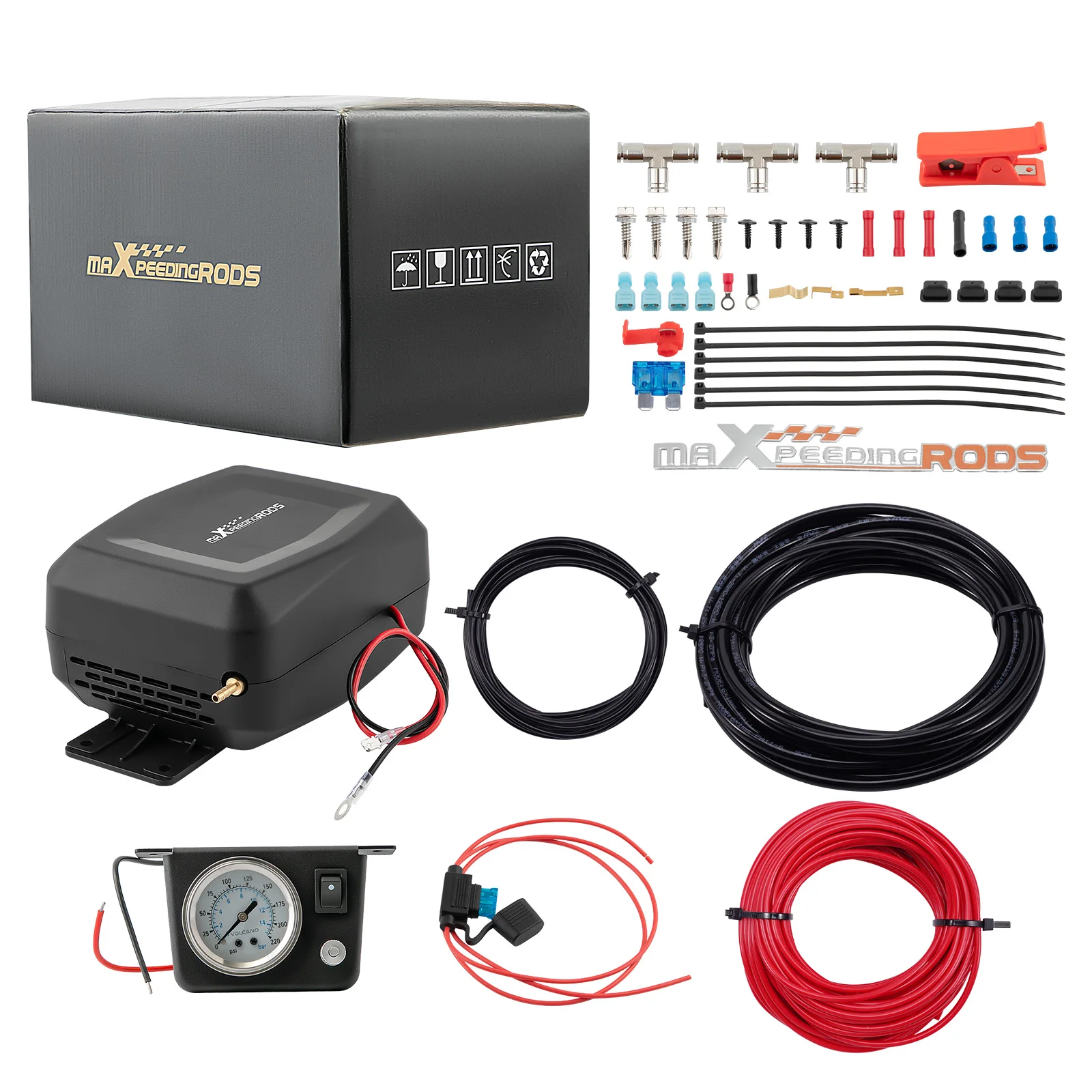 

Air Spring Bag Compressor Gauge Panel Controller kit For Universal Van Pickups