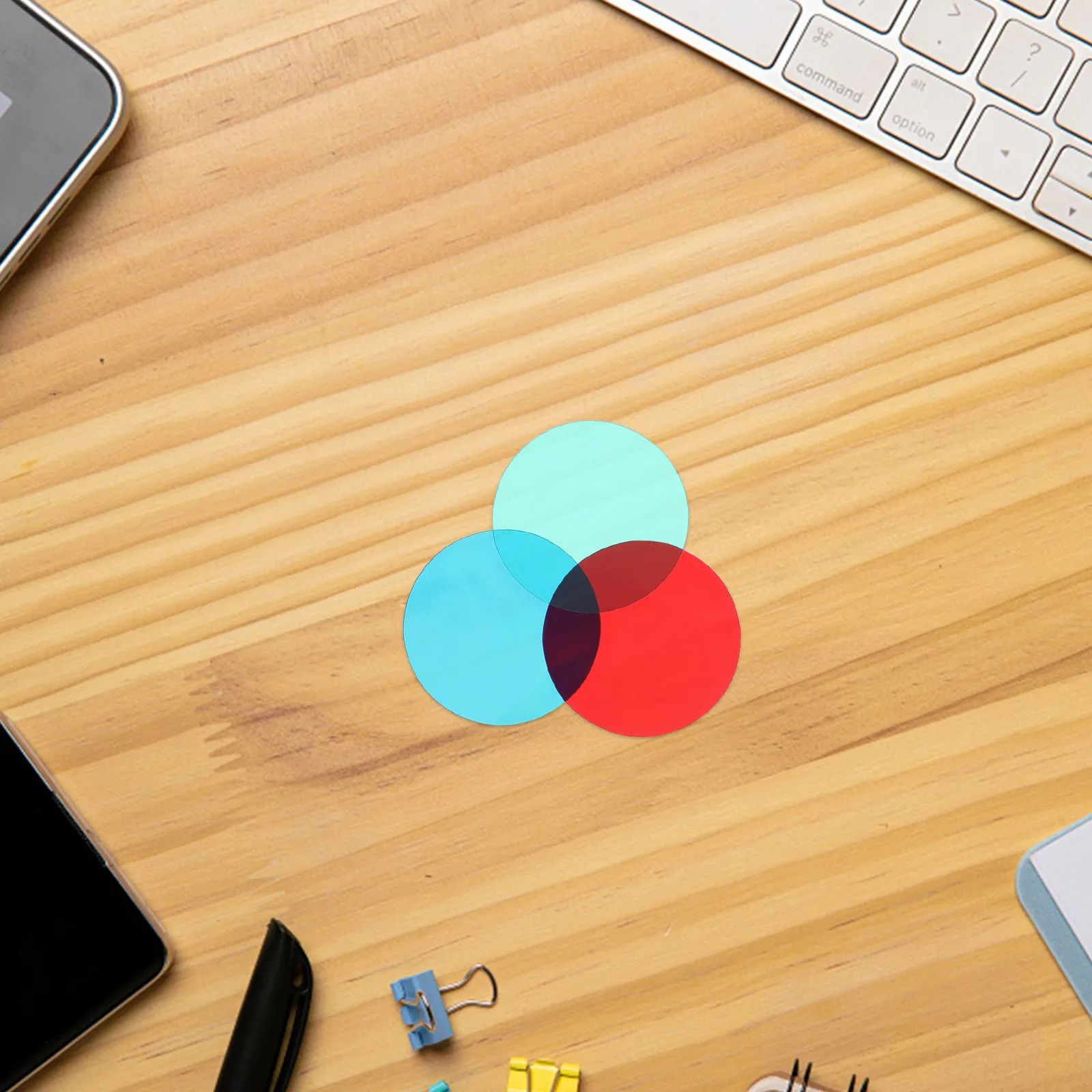 Feuille de Film translucide à trois filtres de couleur primaire, aide à l'apprentissage, ressource éducative, panneau d'accessoires précoces en plastique, 6 pièces