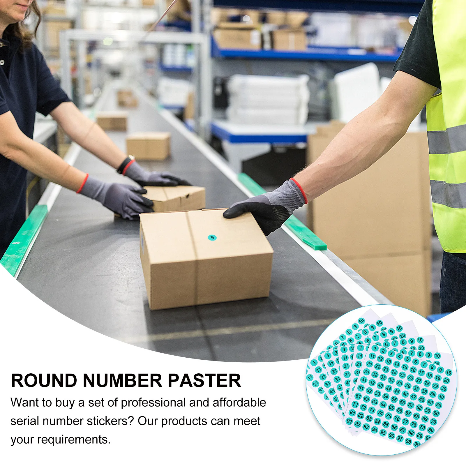 100pcs Size Labels Round Number Stickers Self-Adhesive Pvc Craft Label For Gift Wrap Storage Organization Party Favors Diy