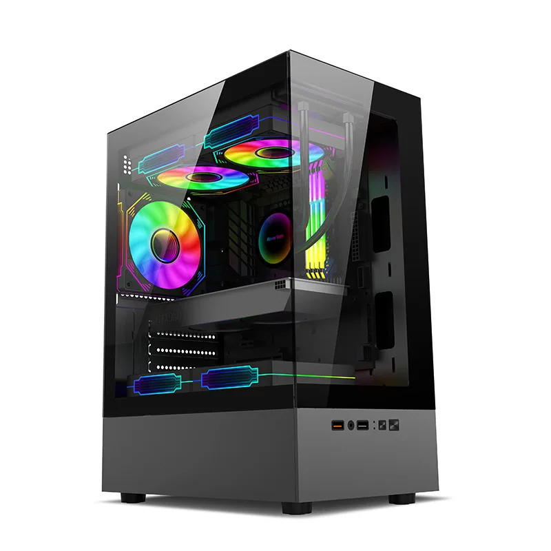 

Computer Case Wide Body Side Through Tempered Glass Desktop Main Box Internet Cafe