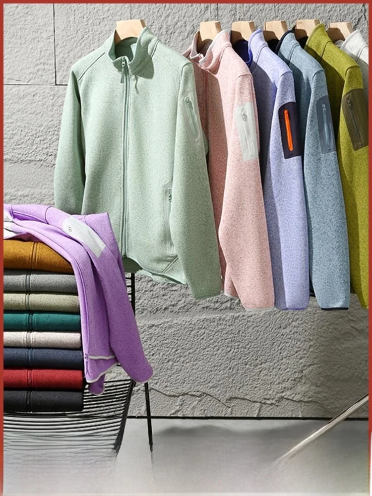 

FW25 Fce King Full Zip Fce Jaet Small Stand Collar Open Cardigan for Men And Women Warm Casual Sle Polyester Fiber