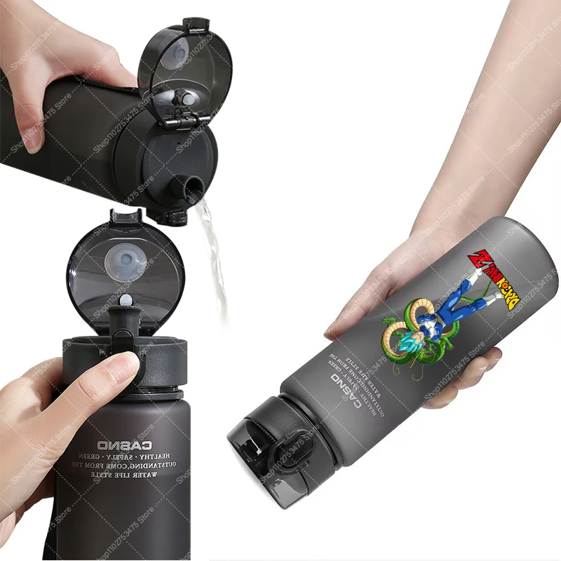 DRAGON BALL Men Anime Sport Water Bottle Kids Portable Plastic Cold Drink Cup Boy Children Juice Container Cups Birthday Gifts