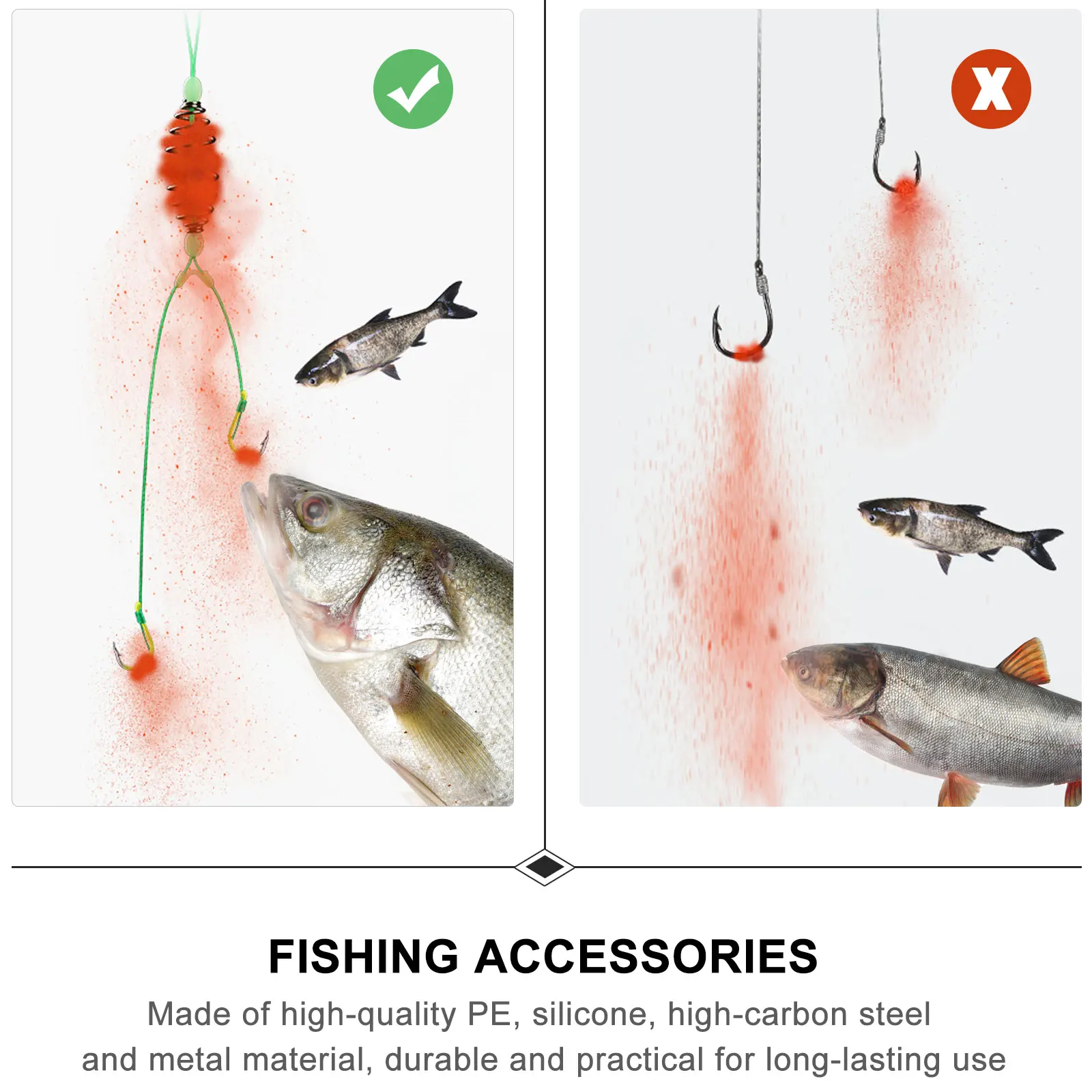 

5pcs Anti-winding Spring Feeder Hooks Durable PE Silicone High-carbon Steel Fishing Tackle Accessories Eel