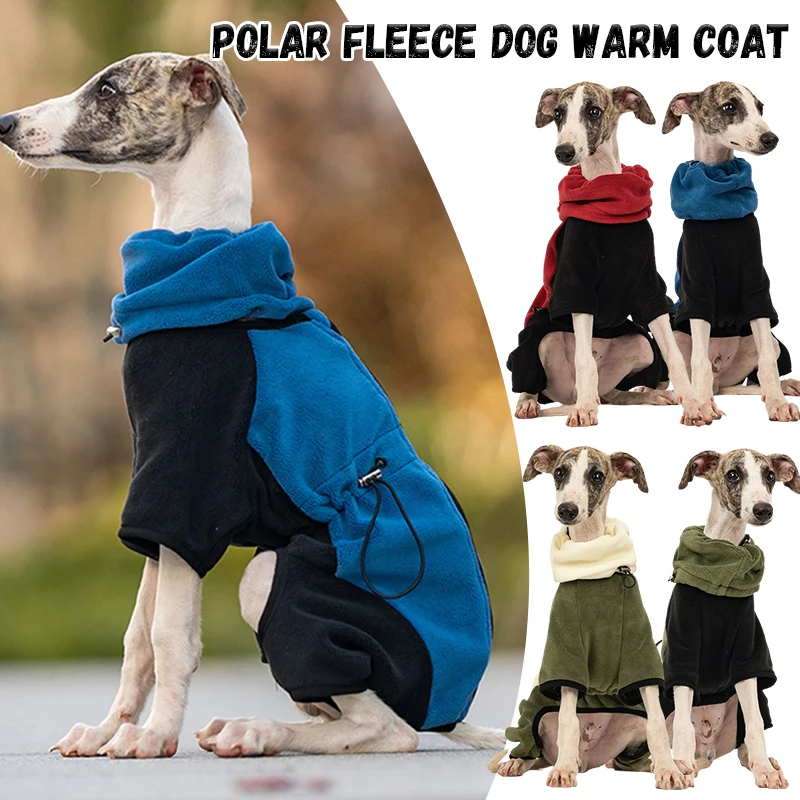 

Winter Dog Jacket Italian Greyhound Whippet Vest Warm Dog Coat Wind-proof Polar Fleece High Collar Detachable Dog Clothes