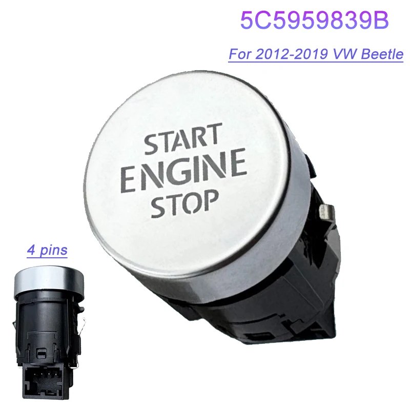 5C5959839B 5C5959839B3Q7 Engine Start Stop Ignition Push Button Switch For VW Beetle 2012‑2019 Car Ignition Switch Auto Parts