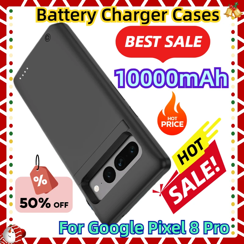 

For Google Pixel 8 Pro Portable Power Bank for Google Pixel 8 Charging Cover Capa Externa Bateria 10000mAh Battery Charger Case