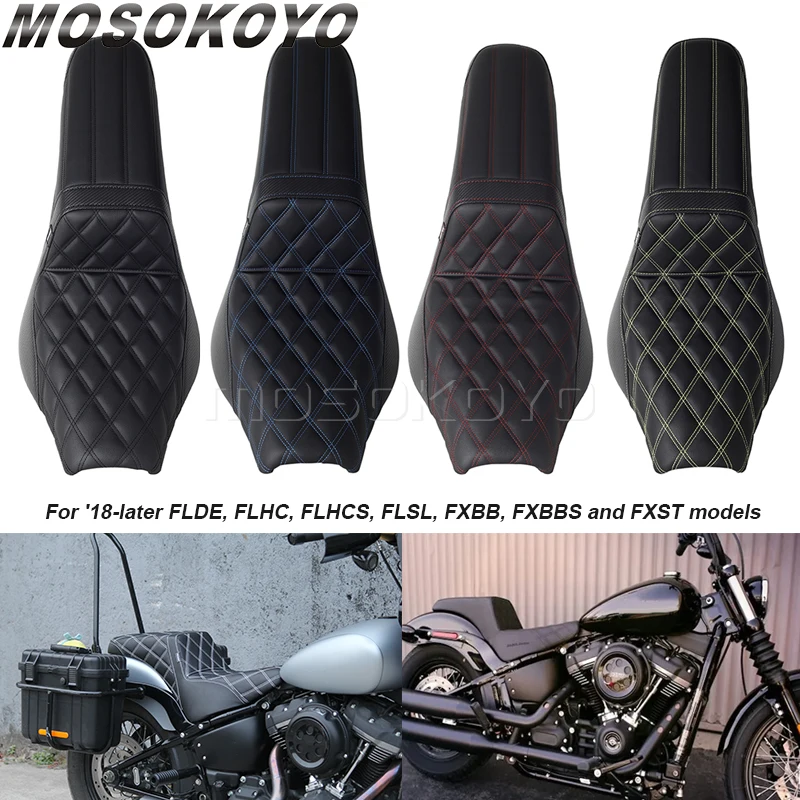 For Harley Softail 18-later FLDE FLHC FLHCS FLSL FXBB FXBBS FXST Motorcycle Accessories 2-Up Front Rear Driver Passenger Seat