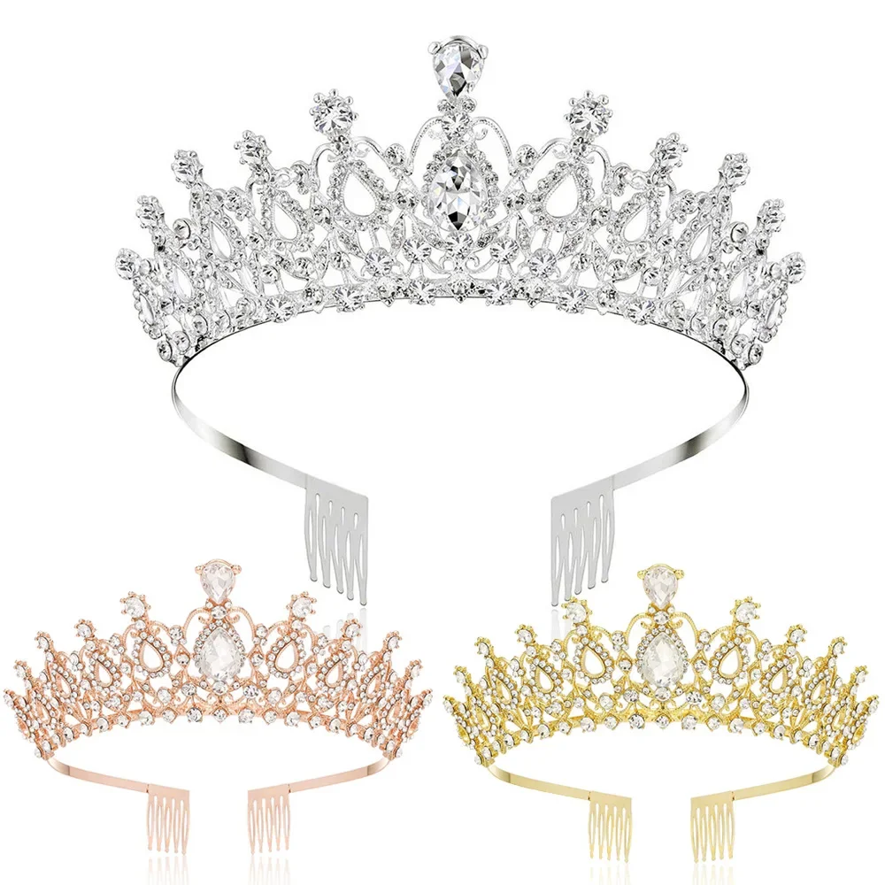 

Свадебные аксессуары для волос, диадемы с кристаллами для девочек