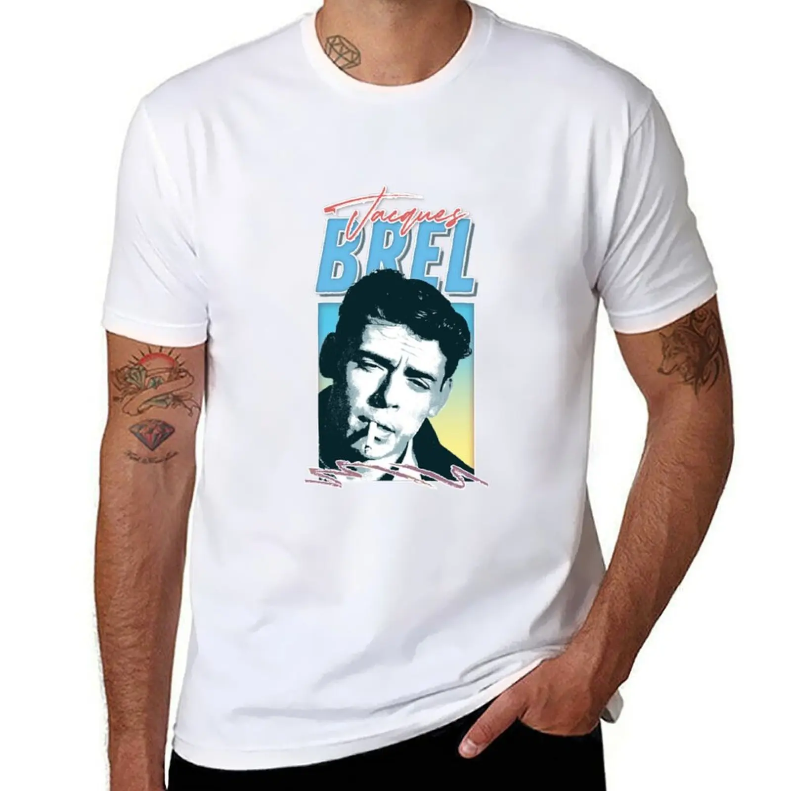 

Jacques Brel T-Shirt cotton t shirts high quality t shirts for man graphic vintage T-Shirt