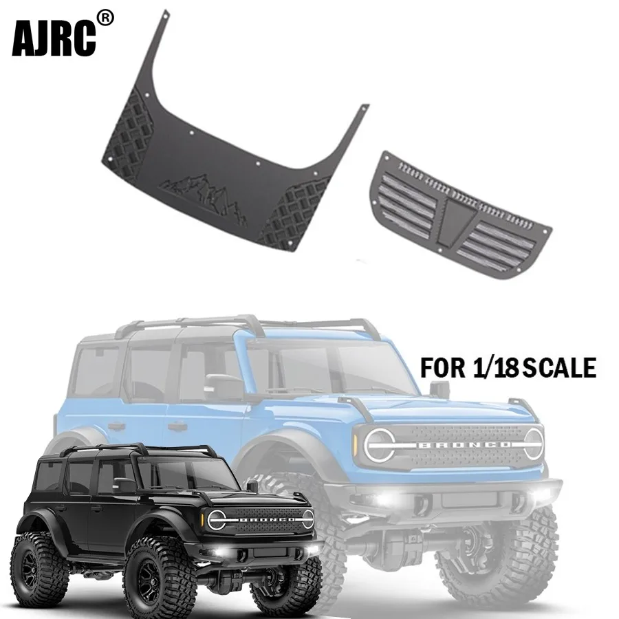 

Engine Hood Stainless Steel Sticker Decorative Metal Sheet For 1/18 Trax Trx-4m Bronco Trx4m