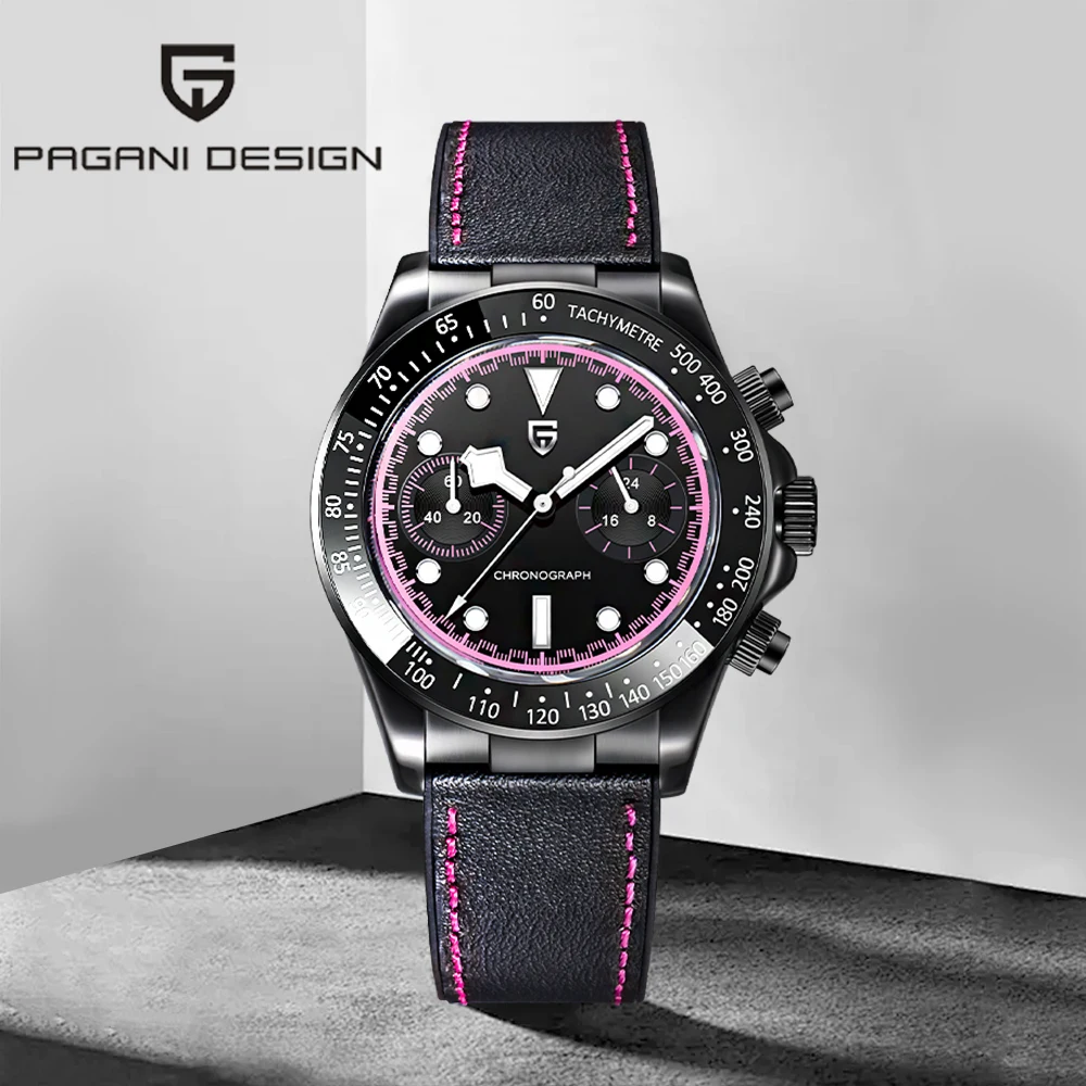 

Мужские кварцевые часы Pagani Design Panda 2026: деловые, с функцией спидометра, люксовые, с AR-сапфировым стеклом, водонепроницаемость 10 АТМ, reloj hombre