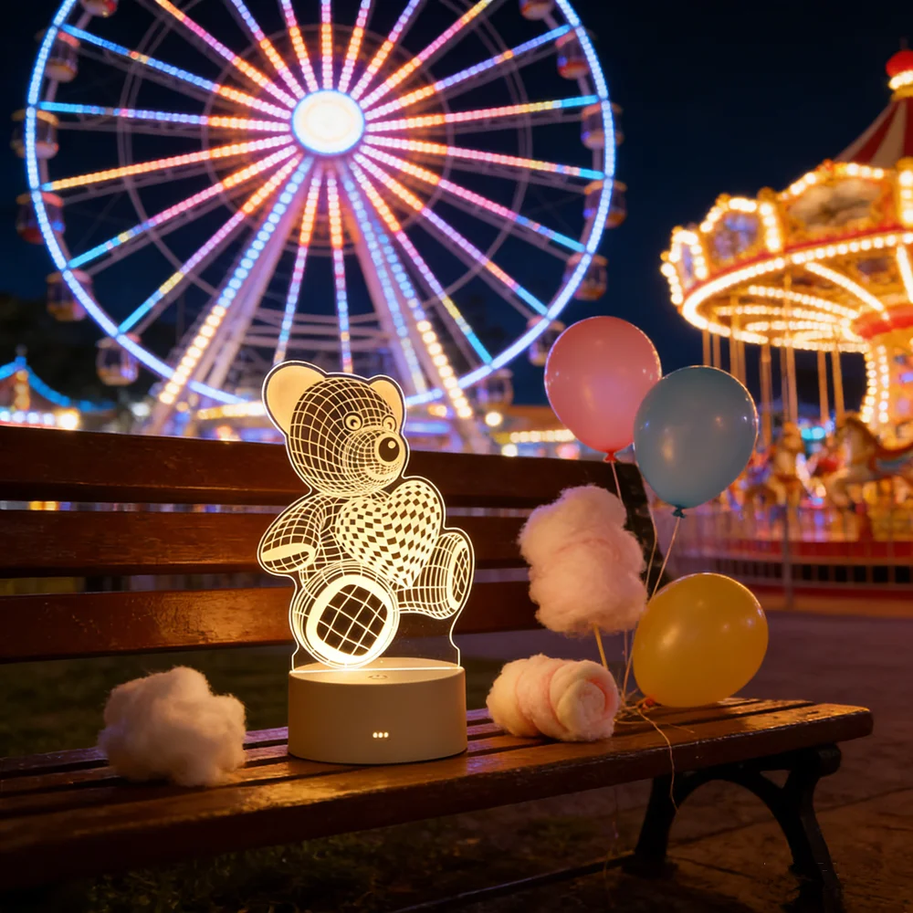 

3D Acrylic Lamp USB LED Night Light for Bedroom Home Christmas Holiday Decorations Birthday Gifts Wedding Party Creative Design