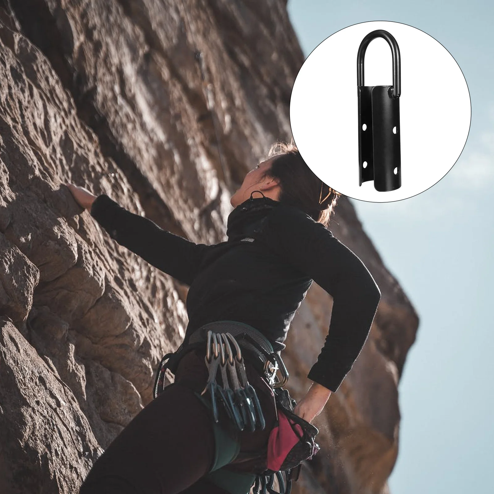 

1Pcs Sturdy Durable Rope Hook Load-Bearing Iron Outdoor Climbing Safety Practical Fixed Connection Buckle Sturdy Rope Hook