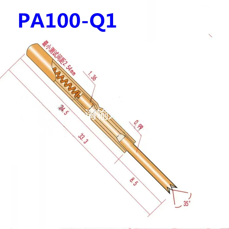 

100PCS/Pack Gold-plated PA100-Q1 Four Claw Plum Blossom Head Spring Test Pin 1.36mm Circuit Board Test Probe