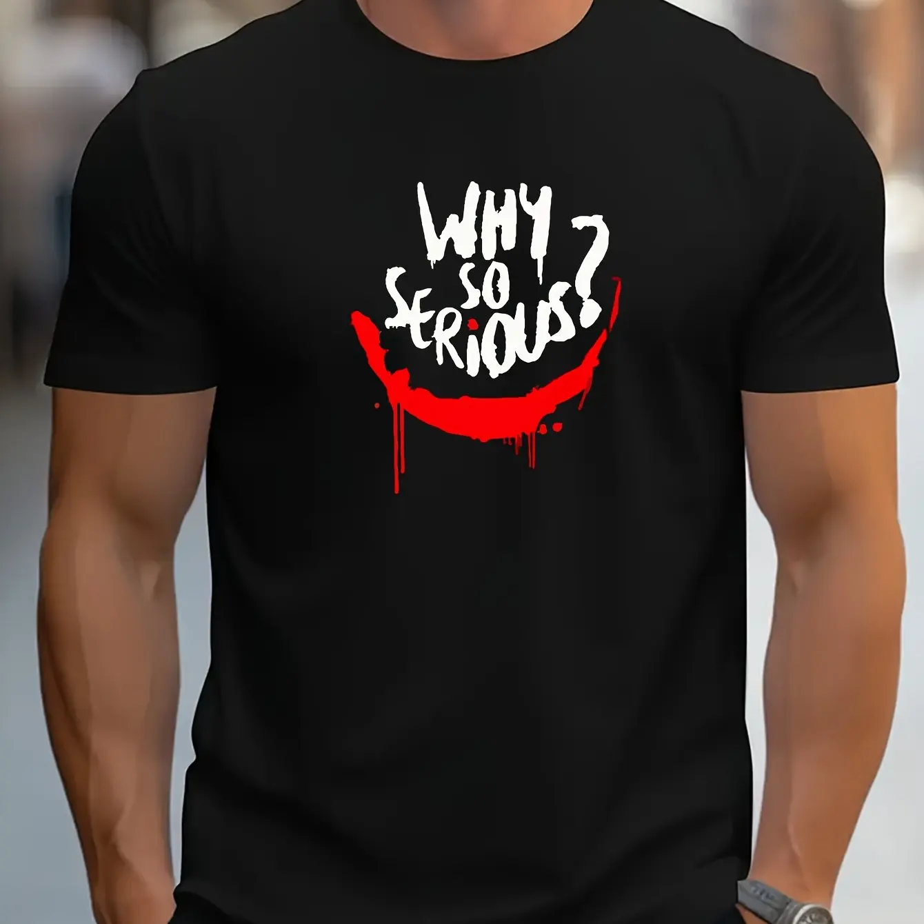 Why So Serious Joker Inspired Graphic Tee 100% Cotton Black T-Shirt for Fans of Dark Humor Iconic Movie Quotes Casual Wear