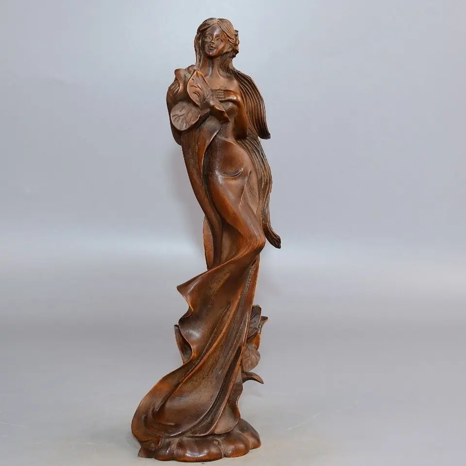 Beauty with long skirt and long hair Statue Figurine Desktop Ornaments Home Decoration Crafts Tea Pet Decor