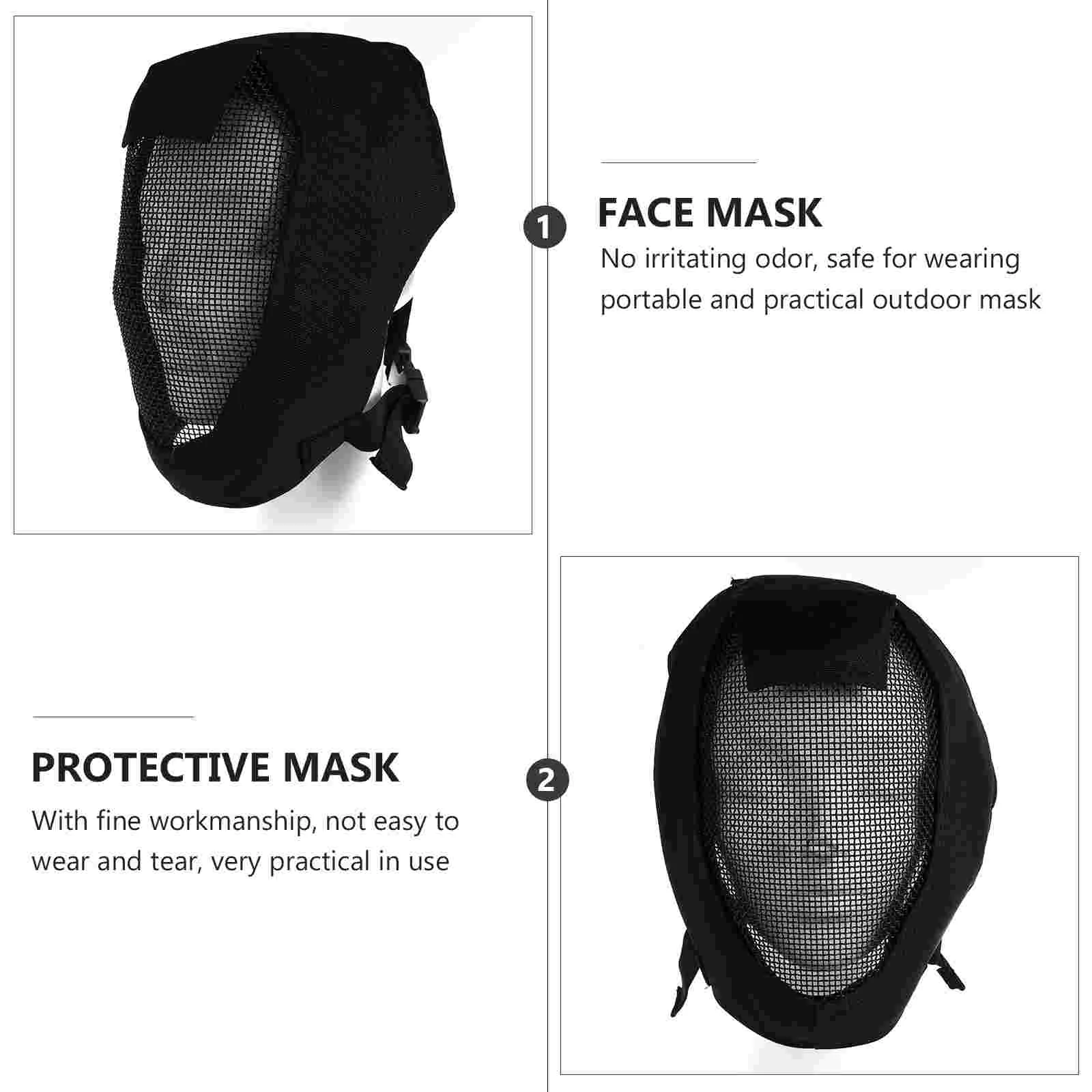 Steel Mesh Protector Face-shield Protective Guard Mask Oxford Cloth Outdoor Game