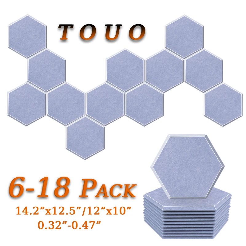 

TOUO High-Density Acoustic Panel 6-18 Pcs Sound Absorbing Ceiling Flame-Retardant Soundproof Material Office Acoustic Treatment