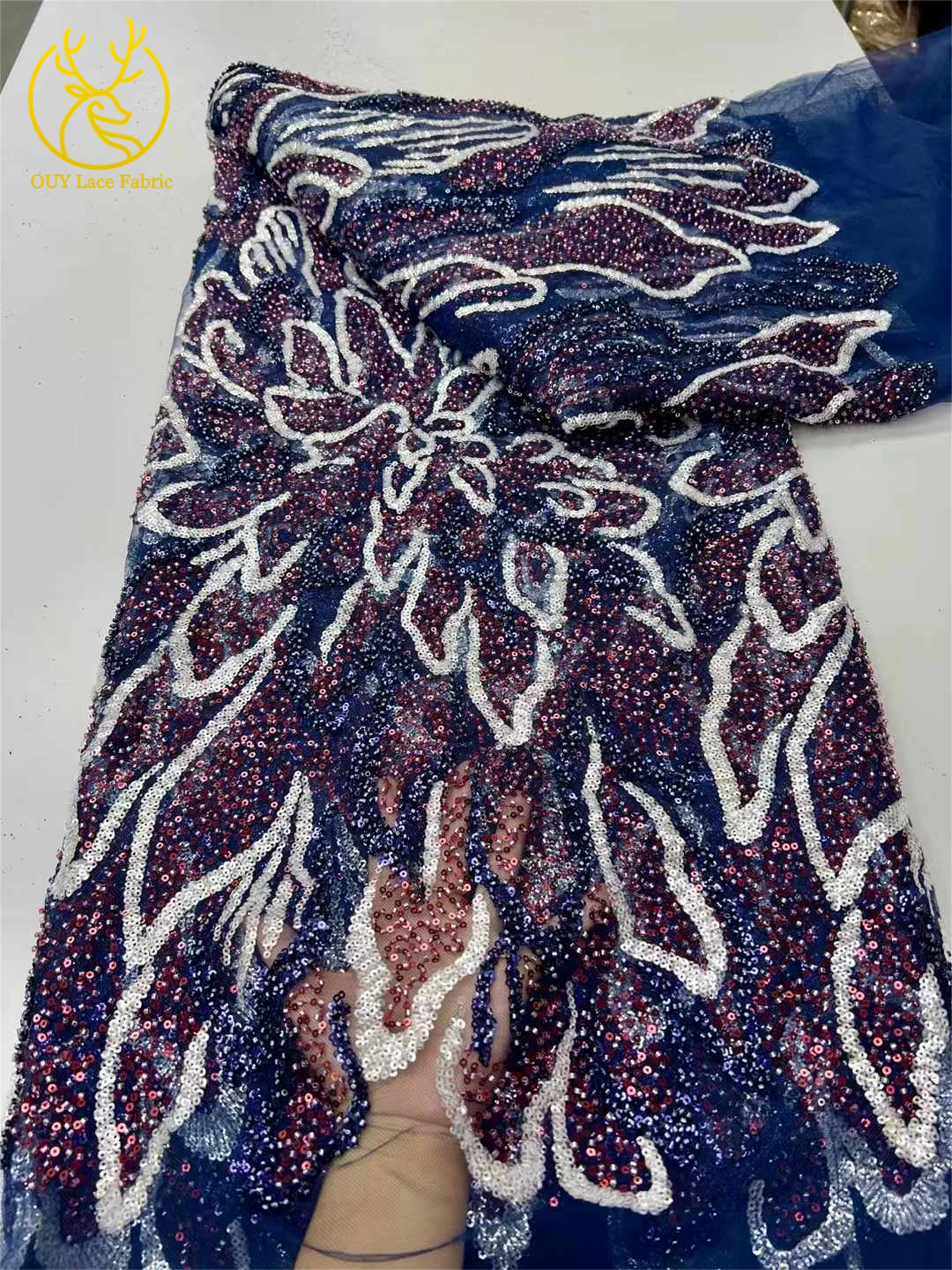 أنيقة النيجيري اليدوية الثقيلة تول أقمشة الدانتيل 2025 الأفريقي الفاخرة الترتر أقمشة الدانتيل لفساتين السهرة النسائية