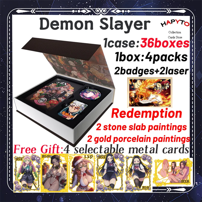 2024 Newest Case Wholesale Demon Slayer Colored Paper Collection Card Board Shinobu Nezuko Mitsuri TCG Hobby Gift