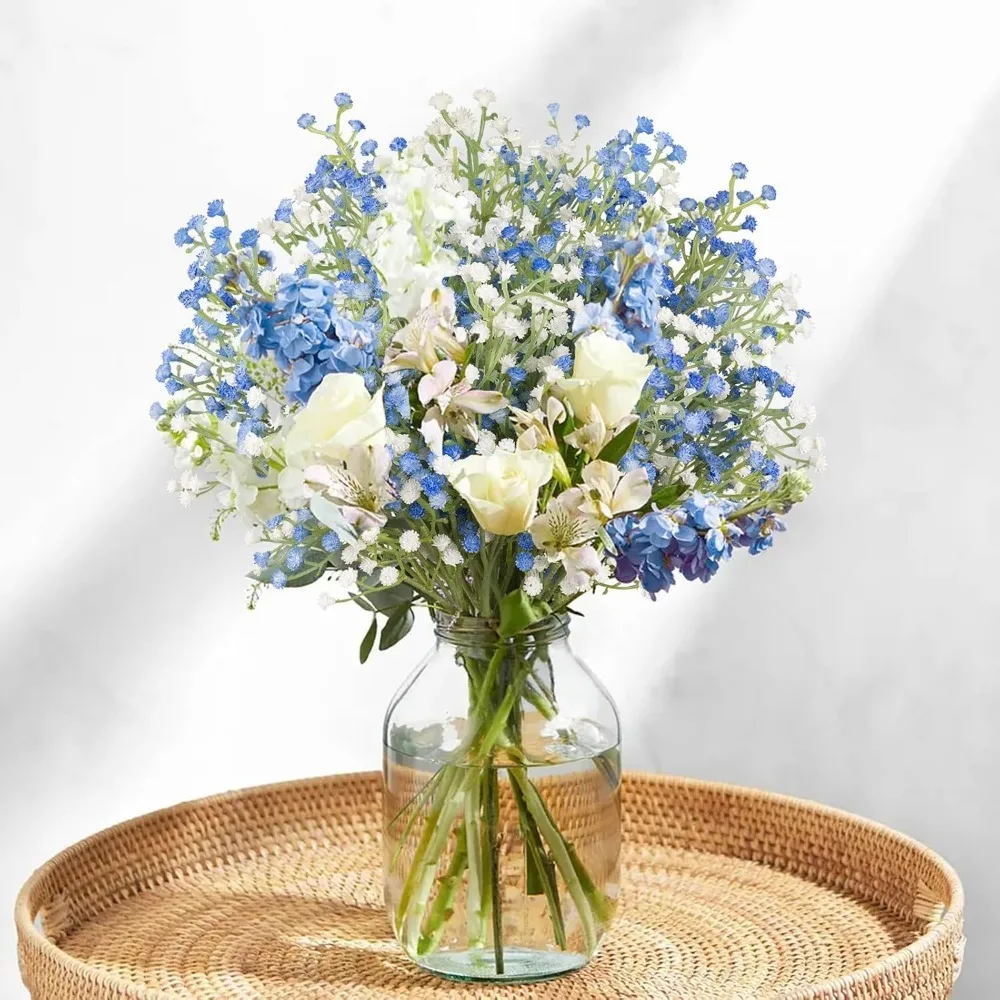 

Новый искусственный букет цветов «Звездное небо» синего и белого цвета, украшение для вечеринки, Рождества, дома, реквизит для фотосъемки, растение xt2181-fro