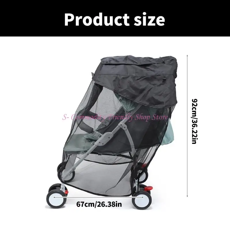 85AE Strollers Sunshade Canopy Baby Fly Net Enjoy Comprehensive Sun Protections