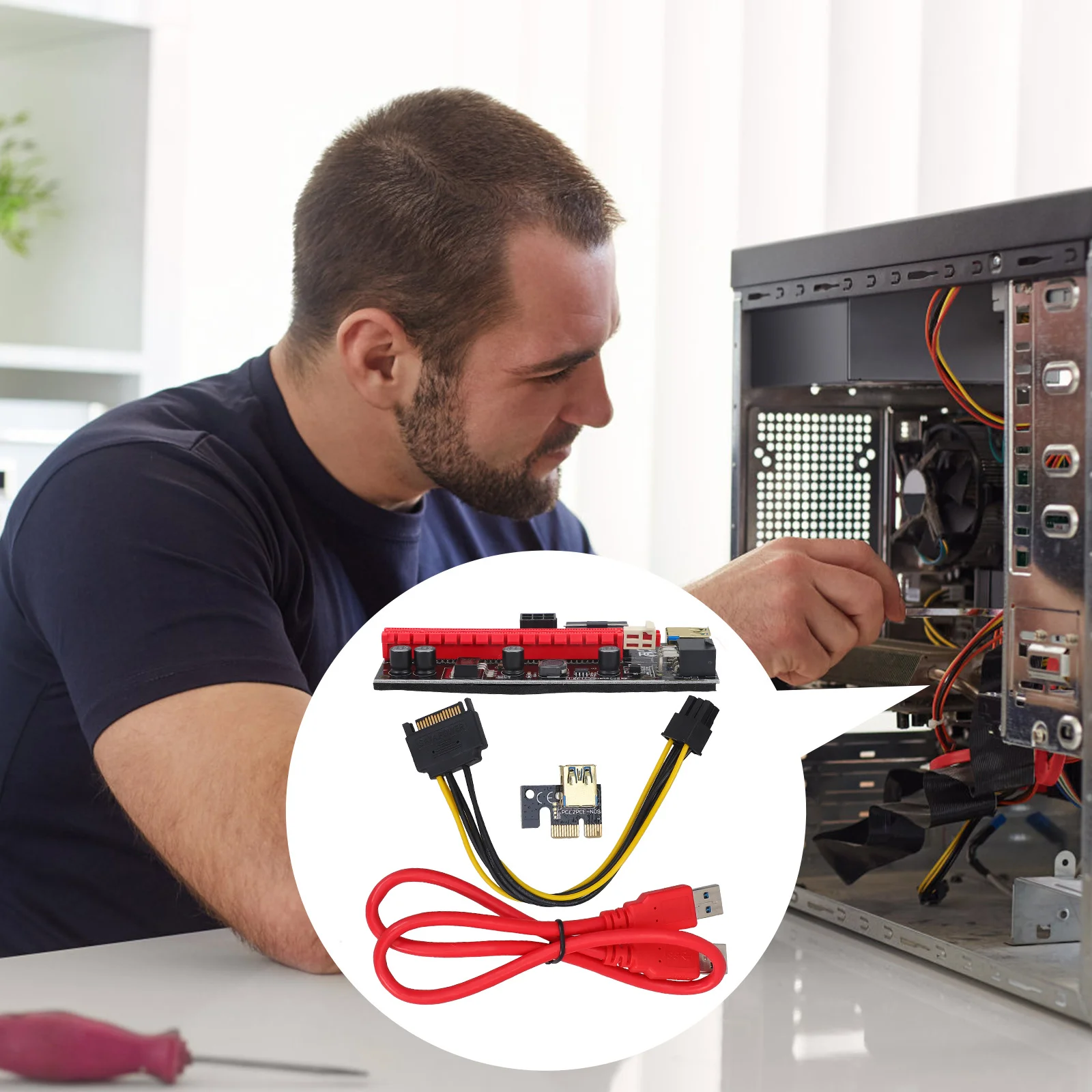 

1Set Pci-E to Pci-E External Graphics Card Adapter for Laptop GPU Extension with USB Connectivity Support High-Performance