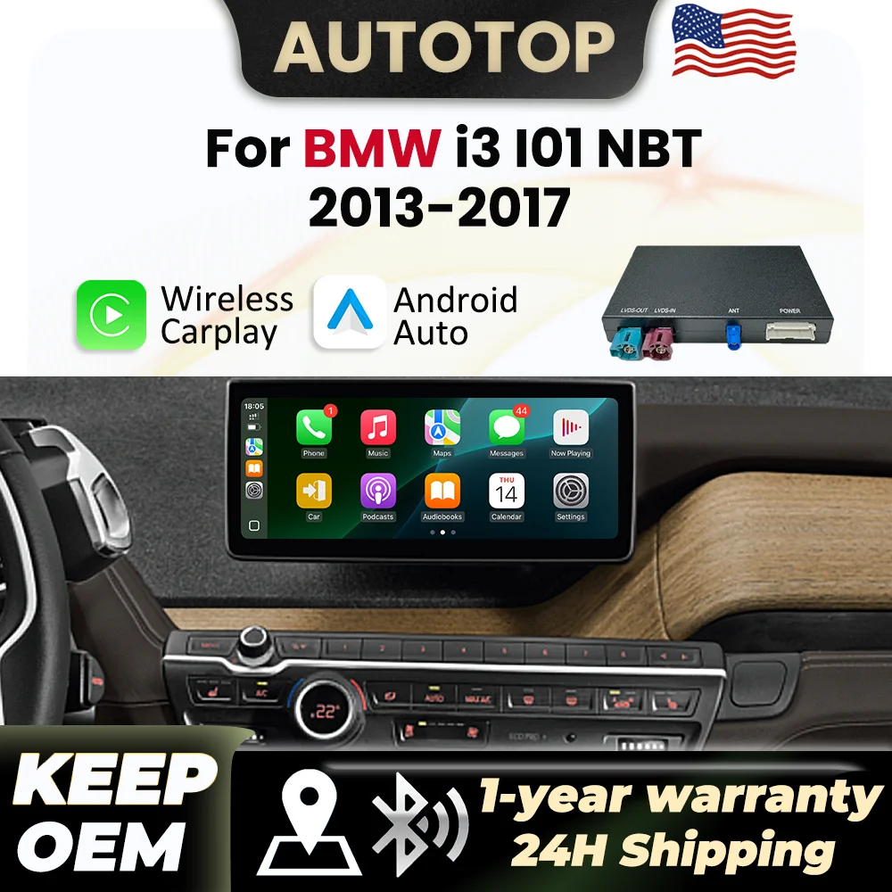 Wireless CarPlay Android Auto Car Decoder For BMW i3 I01 NBT 2013 2014 2015 2016 2017 With Mirror Link AirPlay BT GPS Navigation Module