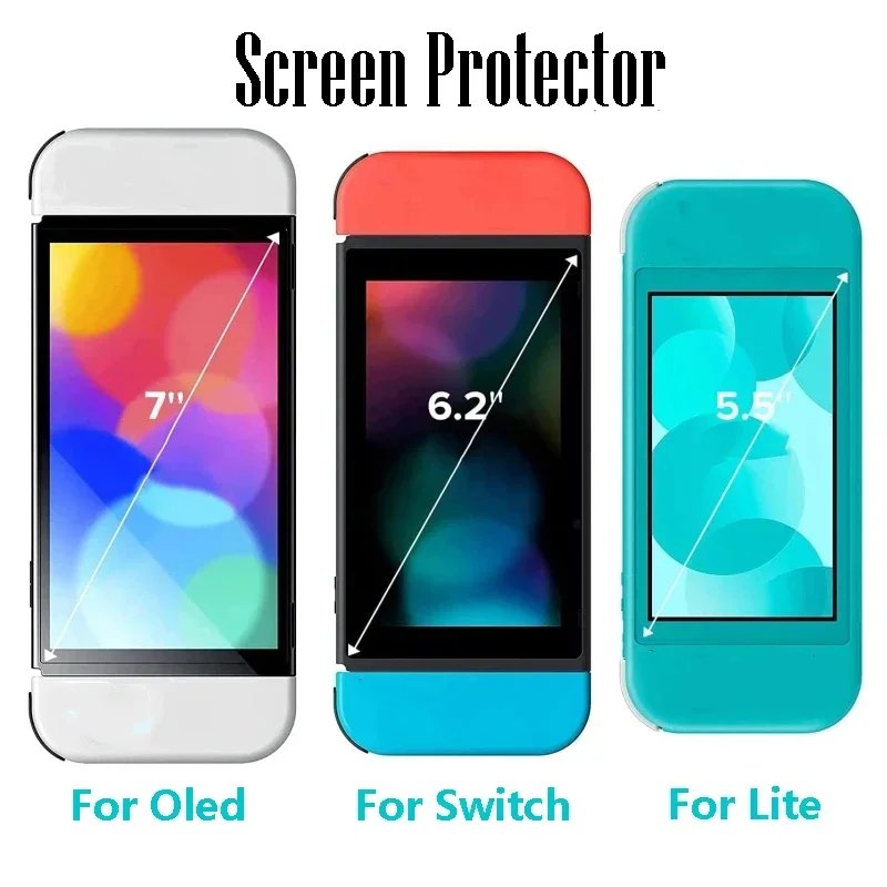 Protective Glass for Nintend Switch Lite Case Tempered Glass Screen Protector for Nintend Switch Oled TPU Cover Glass Hard Film