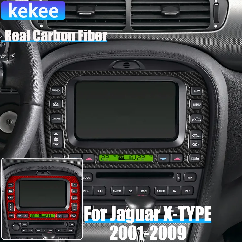 

Real Carbon Fiber Car Accessories Center Console Panel Decorative Trim Cover Soft Sticker For Jaguar X-TYPE X400 2001-2009