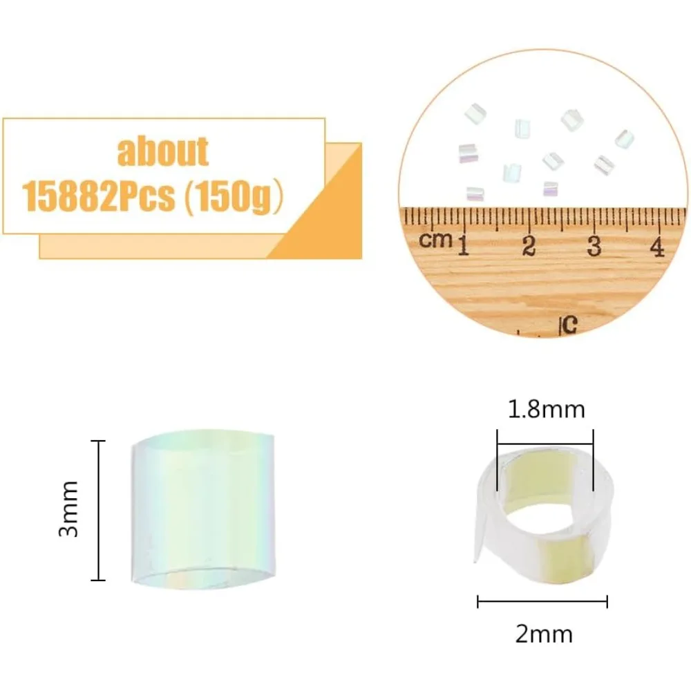 150g Crispy Bingsu Beads for Slim About 15882Pcs Iridescent Soft Straw Tube Beads 3D Glitter Plastic Beads Clear Plastic kit