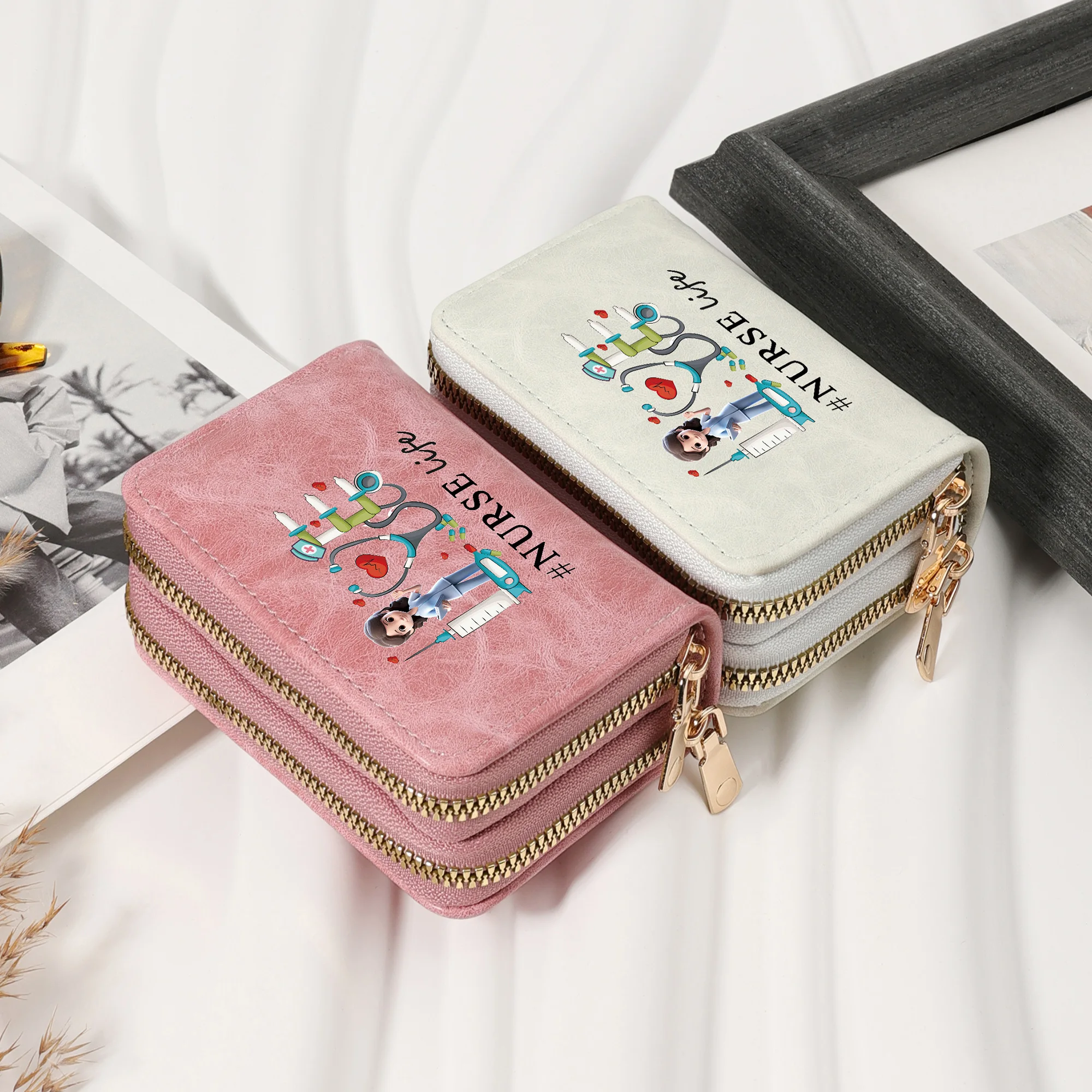 Double Zipper Wallet, Women's Short Credit Card Holder, Multifunctional Large Capacity Zero Wallet