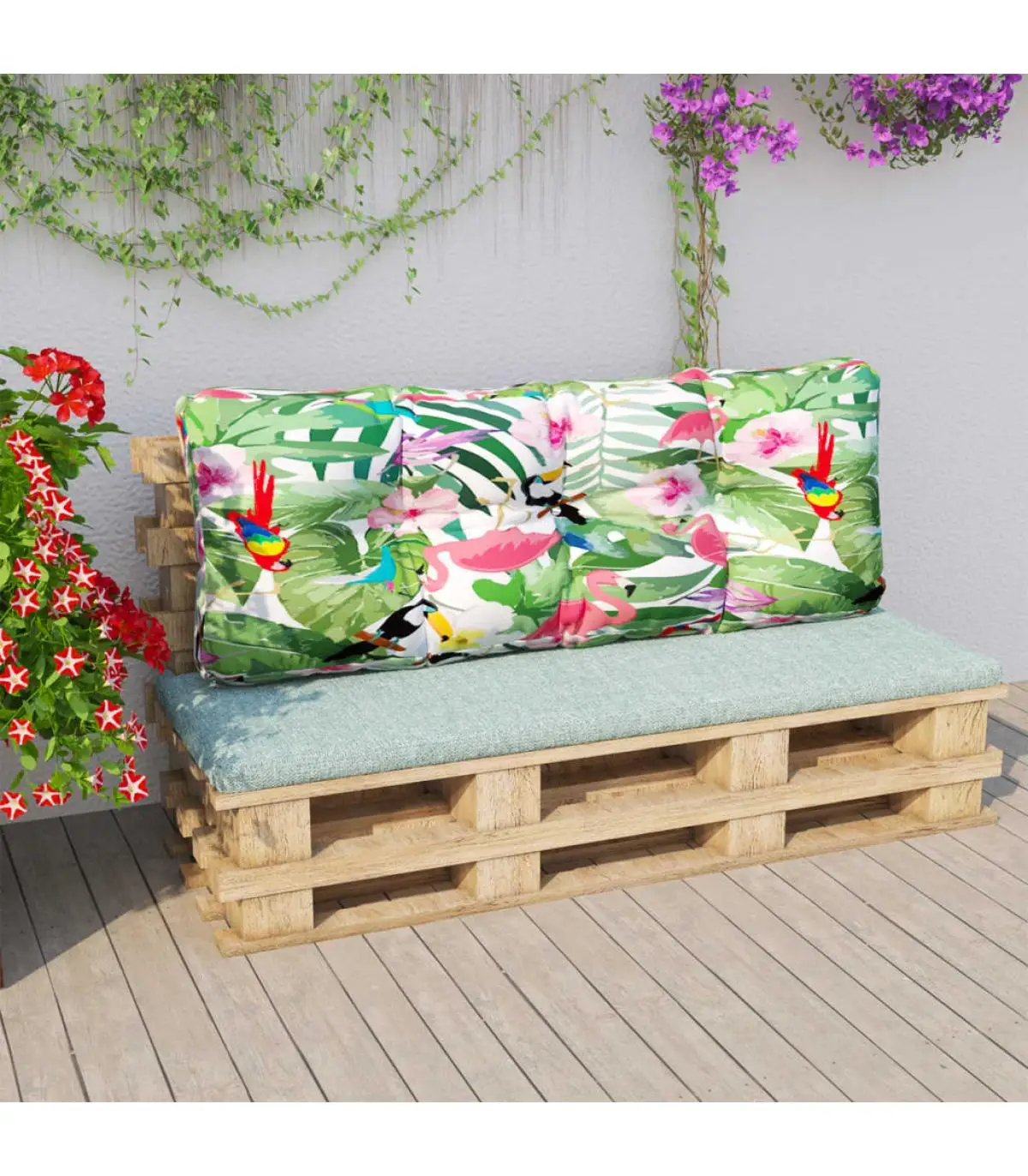 Cushion for chairs and sofas cushion for sofa pallet multi-colored fabric 120x40x12 cm