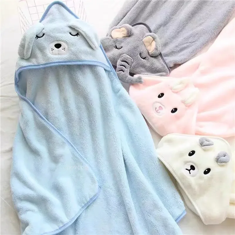 

Newborn Baby Stuff Toddler Baby Hooded Towels Kids Bathrobe Super Soft Bath Towel Blanket Warm Sleeping Swaddle Wrap for Infant