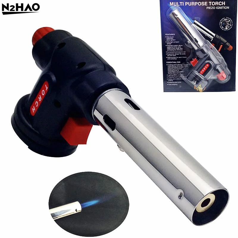 Butane Torch Flame Adjustment Gas Burner For Emergency Welding Caramel Pudding Baking Camping Cooking