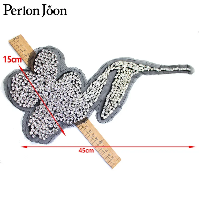 3 sztuk/zestaw wysokiej klasy ręcznie robiona kryształowa aplikacja kwiatowa z kryształu górskiego szyta na naszywce na akcesoria do dekoracji sukni