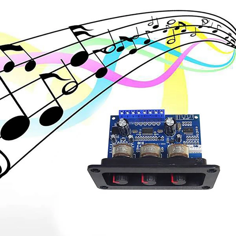 2X25W+50W 2.1 Channel Bluetooth 5.0 Subwoofer Class D Audio Amplifier Board Kit with DC Female+USB Cable+Remote Control