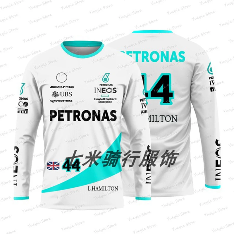 New Aston Martin F1 Formula One Racing Suit Off-Road Casual Round Neck Long Sleeved Shirt For Men And Women Cycling Sports Top